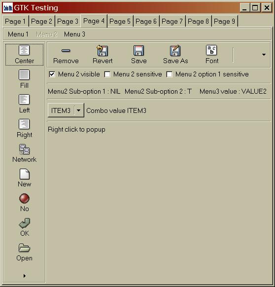 Lispworks win32 Menus panel